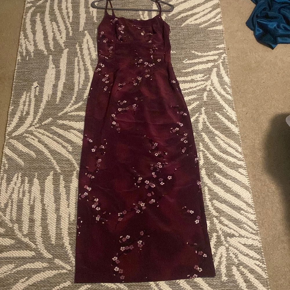 Vintage 90’s Purple Cherry Blossom “Rampage” Maxi Dress